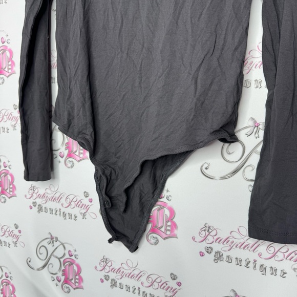 Missguided body suit long sleeve grey jersey brand new with tags snap button - Picture 7 of 9